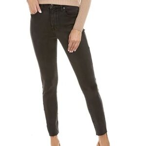 PISTOLA Dark Grey Raw Hem Crop Skinny Jeans